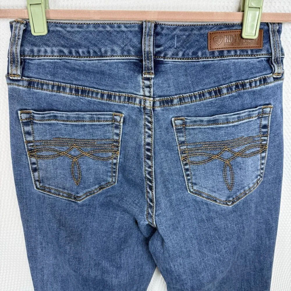 Rock & Roll Denim Women’s Mid Rise Bootcut Jeans W28 L36 Medium Wash